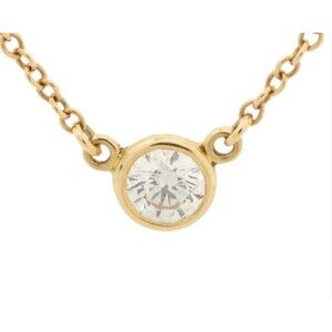 Tiffany & Co. 18k By-the-yard Necklace 750 Gold weight 1.7g Diamond Pendant